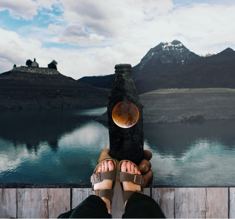 비닐 카펫 자연 병의 달빛 풍경 - TenStickers