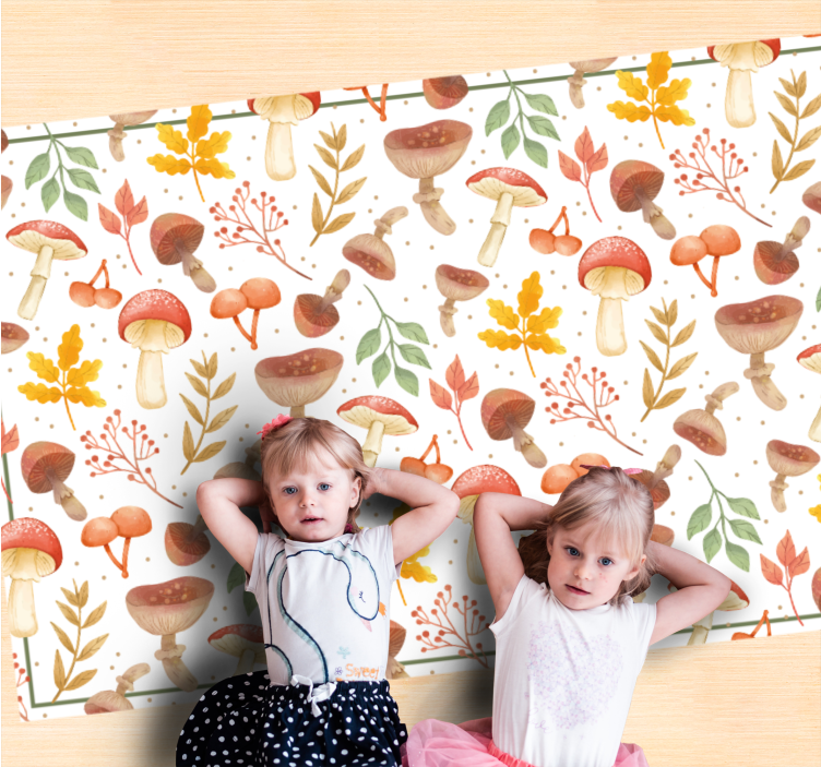 비닐 카펫 자연 다채로운 버섯 요소 - TenStickers