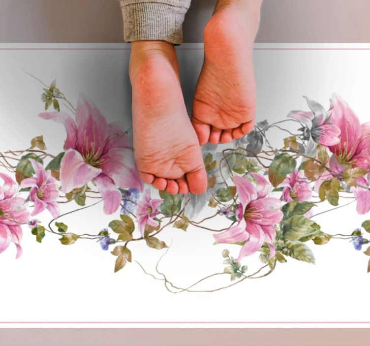 비닐 카펫 자연 꽃덩굴 패턴 - TenStickers