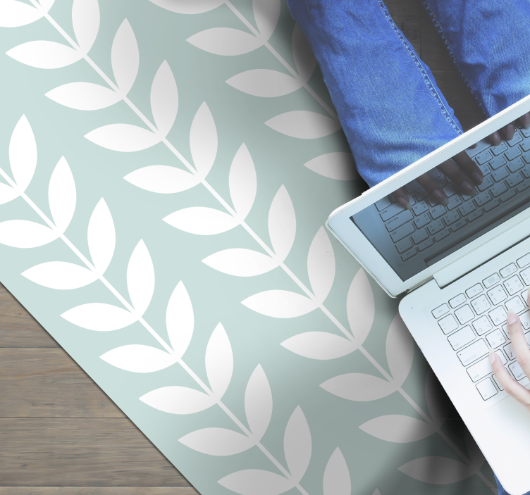 비닐 카펫 자연 잎이 무늬로 된 녹색 패턴 - TenStickers