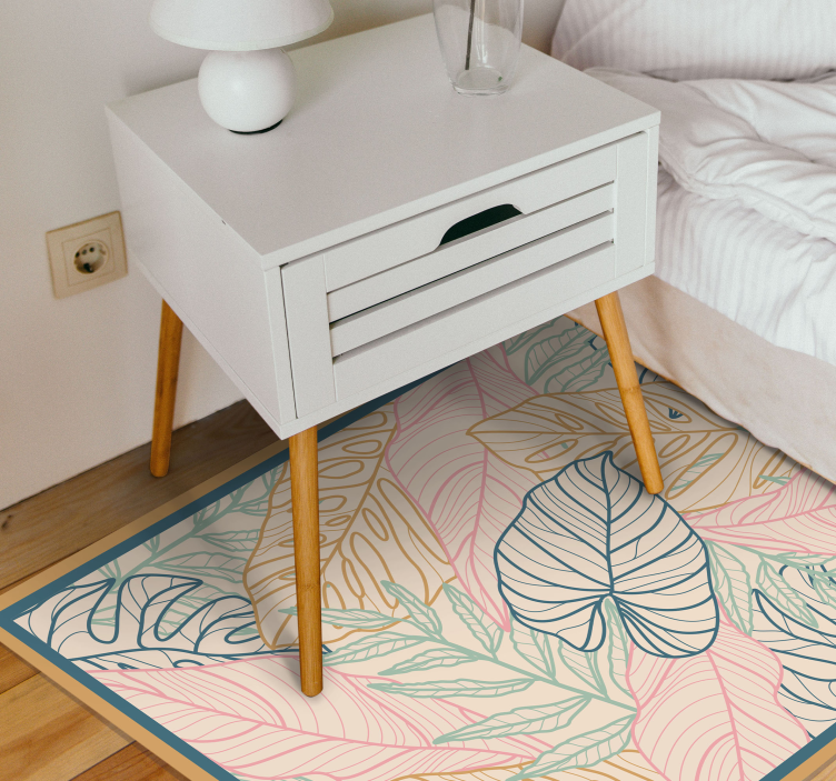 비닐 카펫 자연 잎사귀 열대 패턴 - TenStickers