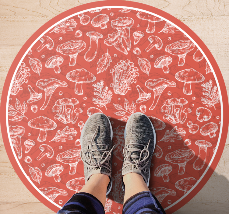 비닐 카펫 자연 버섯 일러스트레이션 - TenStickers