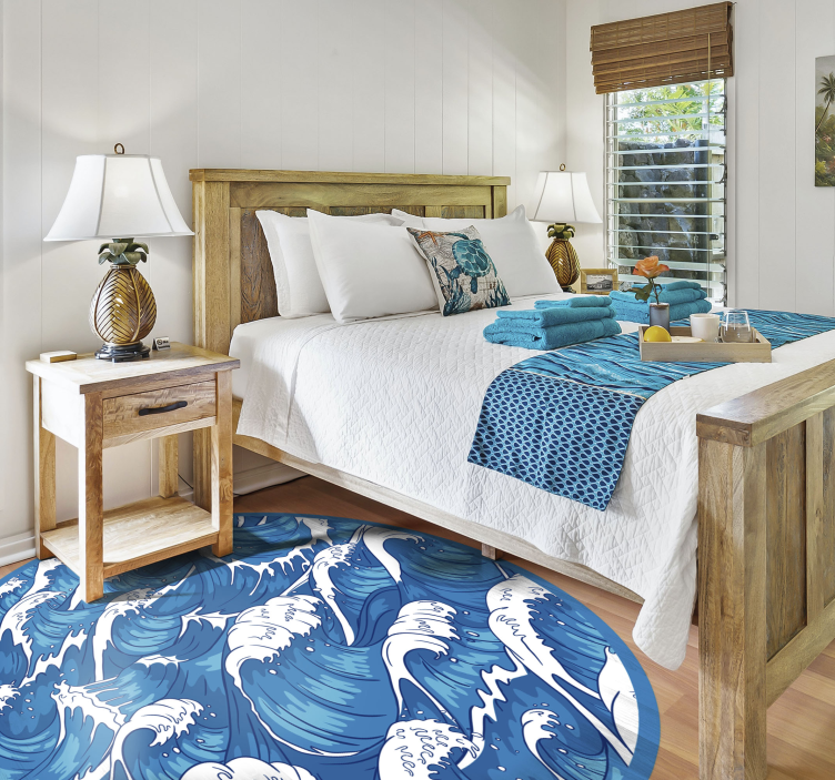 비닐 카펫 자연 해양파 패턴 - TenStickers