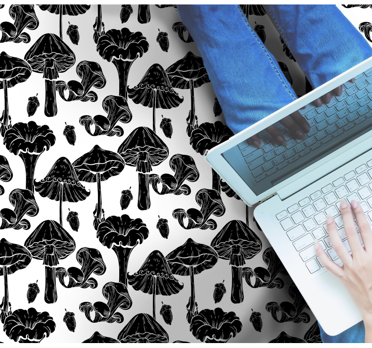 비닐 카펫 자연 스타일화된 버섯 패턴 - TenStickers