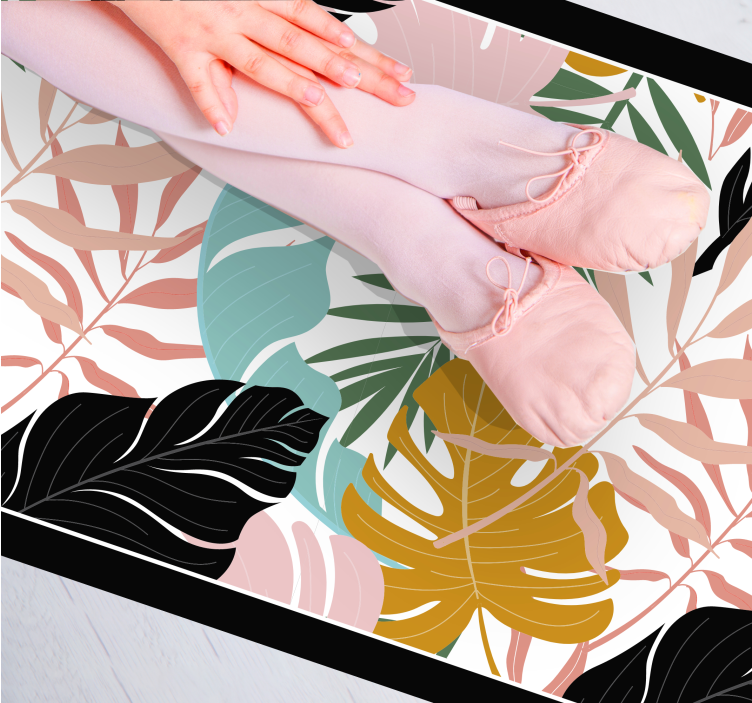 비닐 카펫 자연 열대 잎 색상 팔레트 - TenStickers