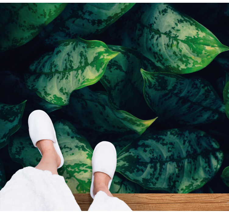 비닐 카펫 자연 생기 넘치는 녹색 잎 - TenStickers