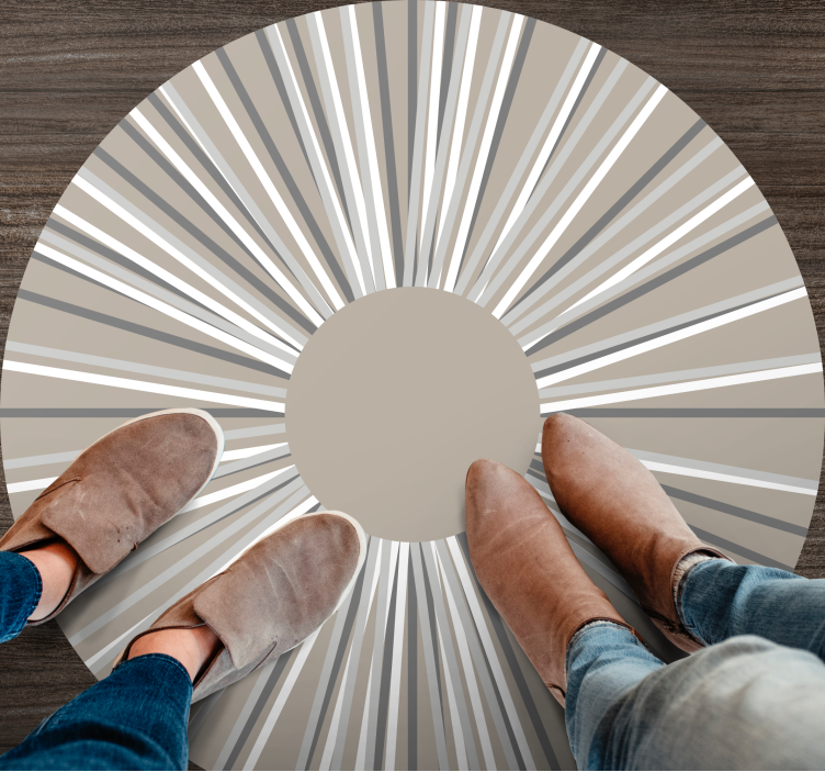 기하학적 효과 비닐 카펫 기하학적 버스트 원형 패턴 - TenStickers