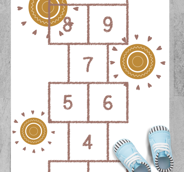 북유럽 돌 차기 놀이 어린이 비닐 러그 - TenStickers