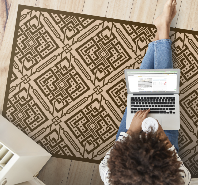 북유럽 벡터 마름모 디자인 기하 양탄자 - TenStickers