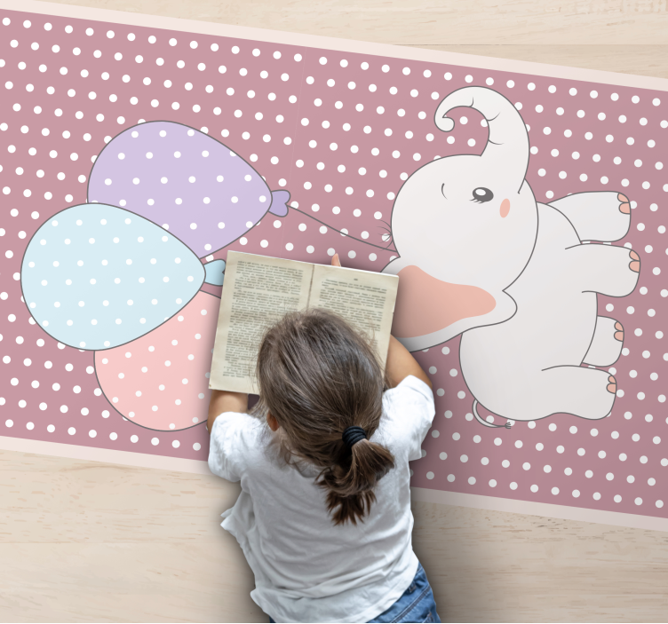 비닐 카펫 보육 코끼리 풍선놀이 - TenStickers