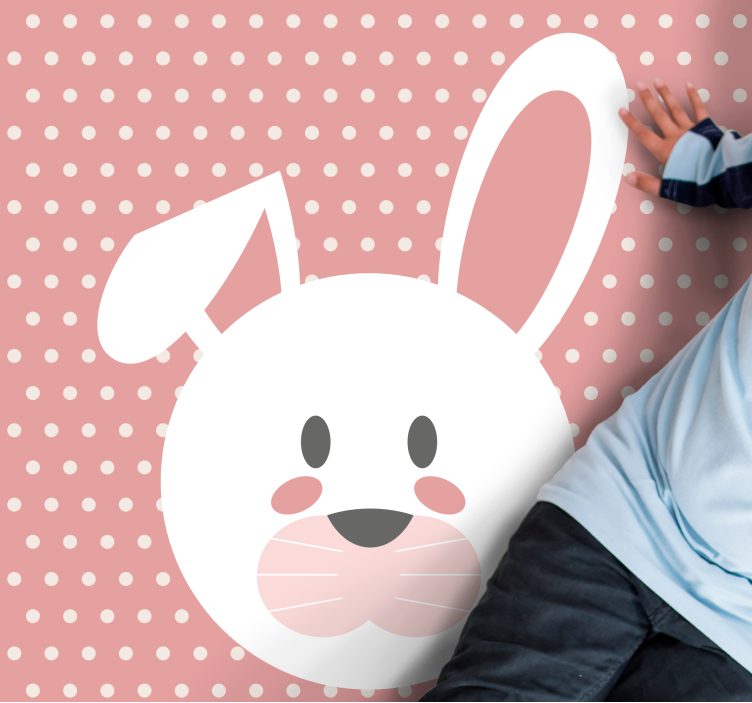 비닐 카펫 보육 폴카 도트 토끼 - TenStickers