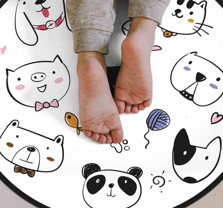 비닐 카펫 보육 사랑스러운 생물 표정 - TenStickers