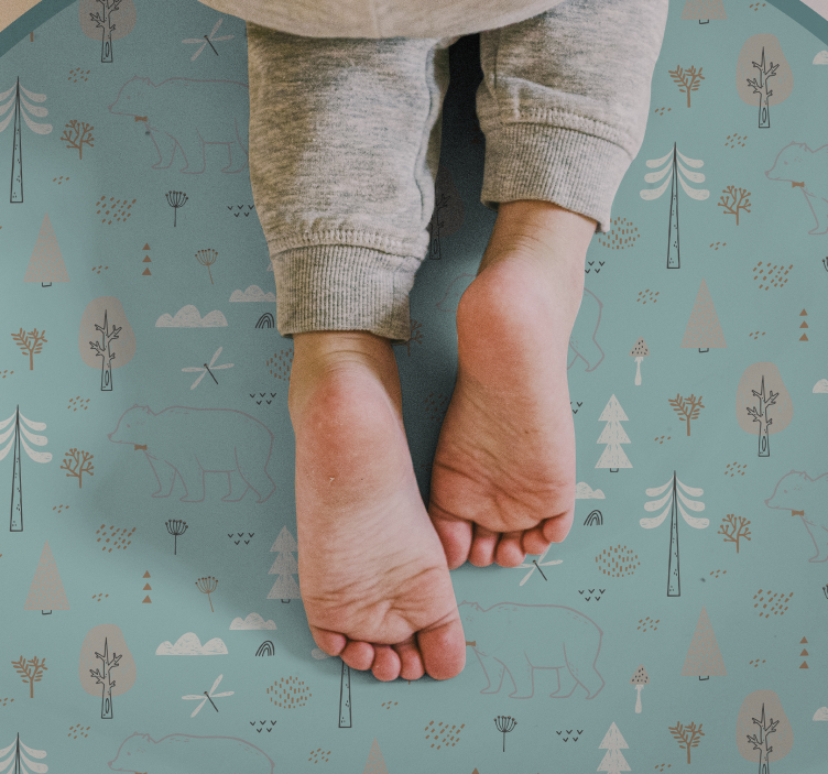 비닐 카펫 보육 숲속 동물 풍경 - TenStickers