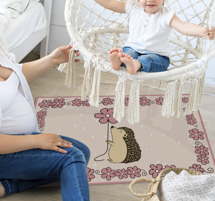 비닐 카펫 보육 고슴도치 꽃 - TenStickers