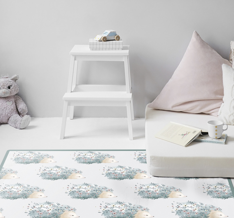 비닐 카펫 보육 고슴도치 꽃무늬 - TenStickers