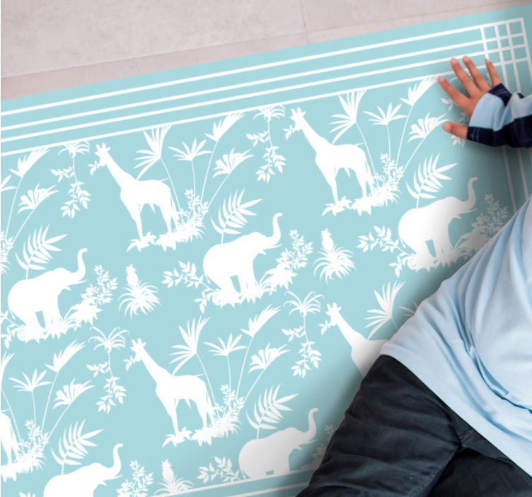 비닐 카펫 보육 정글 사파리 장면 - TenStickers