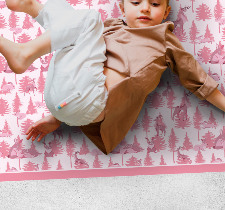 비닐 카펫 보육 장난기 가득한 숲속 풍경 - TenStickers