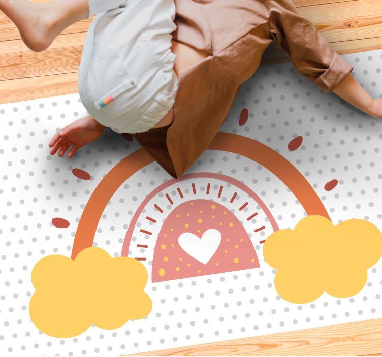 비닐 카펫 보육 무지개 구름 풍경 - TenStickers