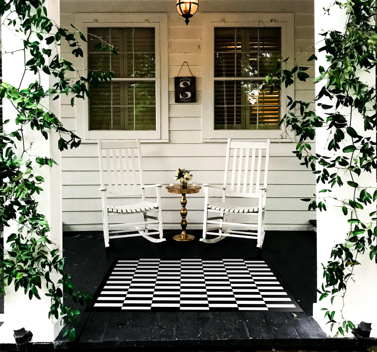 착시 줄무늬 기하학적 양탄자 - TenStickers