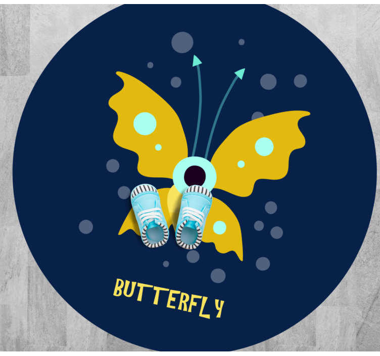 원래 나비 캐릭터 디자인 동물 깔개 - TenStickers