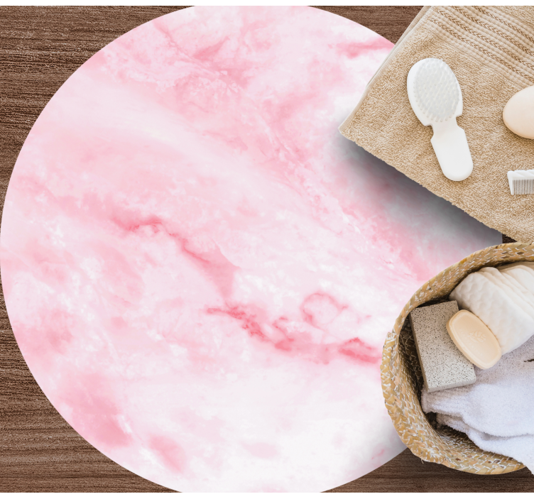 핑크 대리석 효과 욕실 바닥 - TenStickers