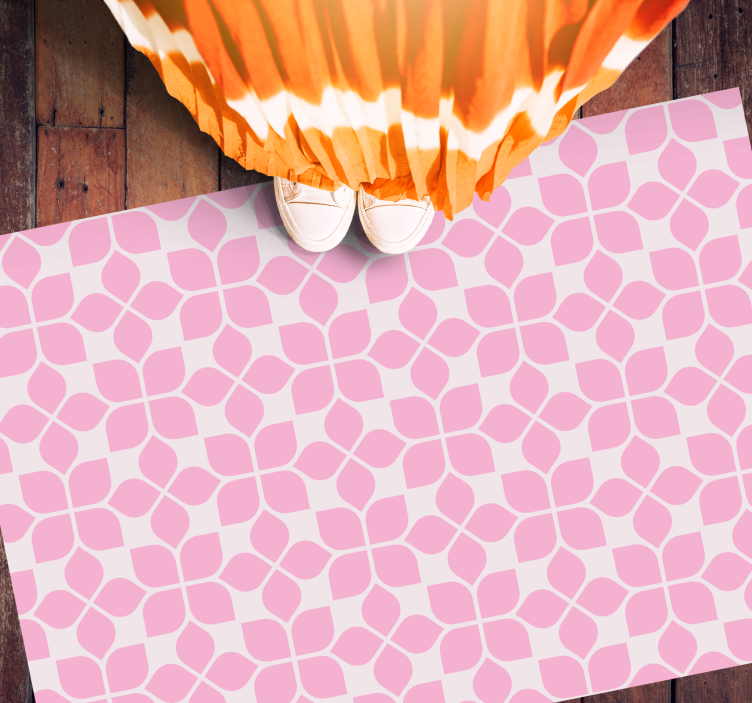 분홍색 반복적인 독특한 패턴의 빈티지 깔개 - TenStickers