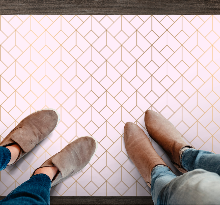 기하학적 효과 비닐 카펫 기하학적 큐브 패턴 - TenStickers