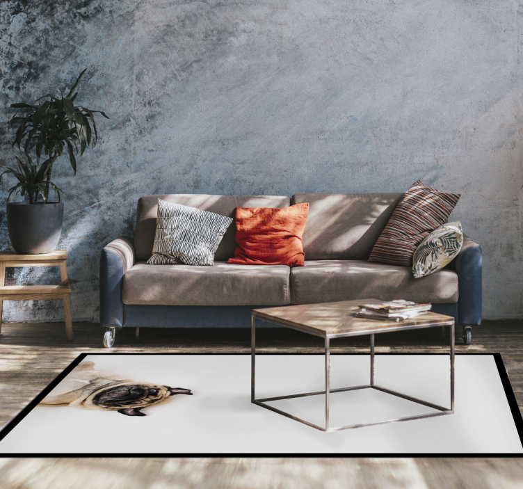 현실적인 퍼그 귀여운 동물 양탄자 - TenStickers