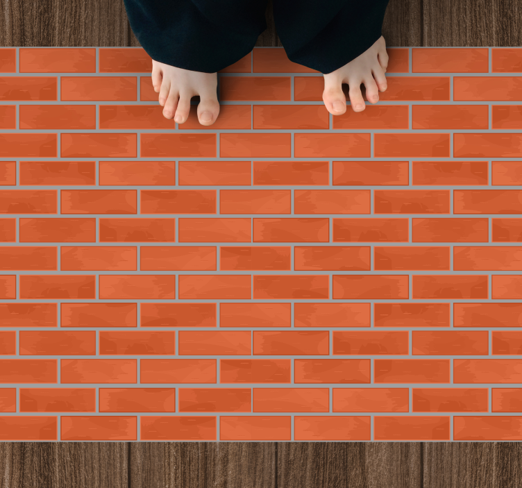 붉은 벽돌 패턴 결 카펫 - TenStickers