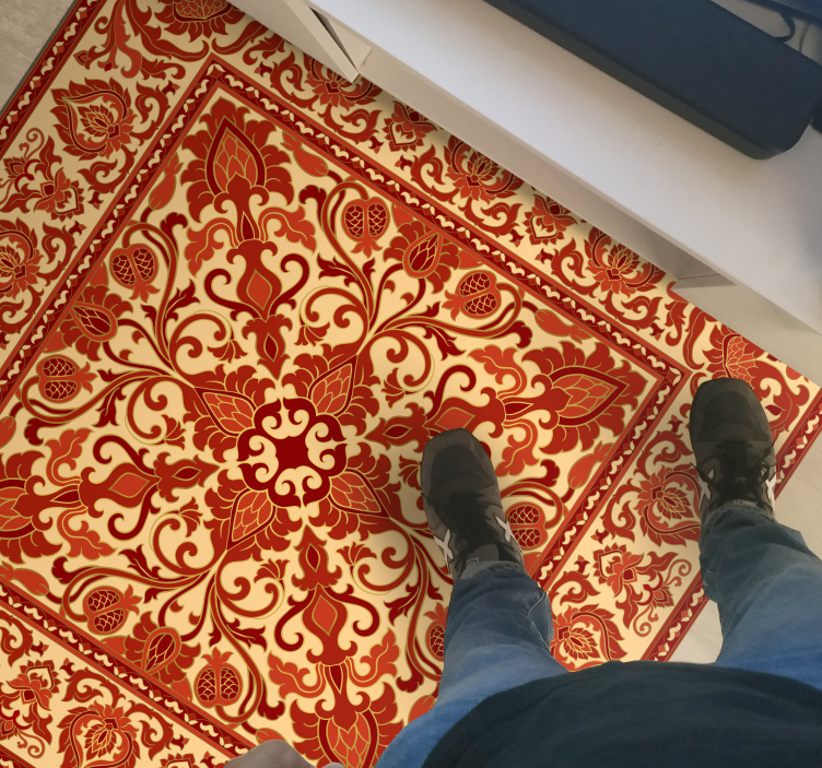 빨간색 구식 패턴 빈티지 양탄자 - TenStickers