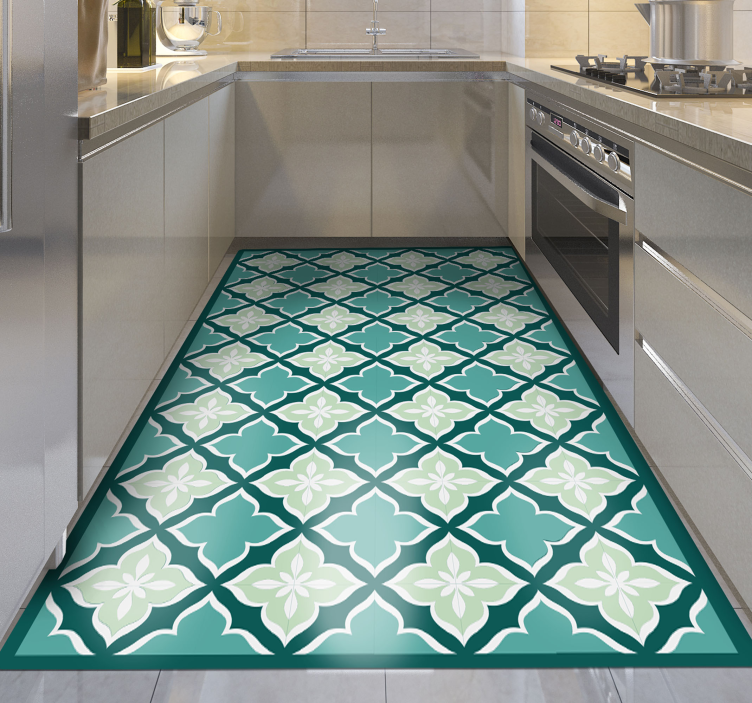 레트로 타일 패턴 비닐 깔개 현대 깔개 - TenStickers