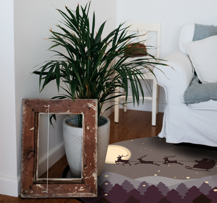 산타와 썰매 크리스마스 트리 매트 - TenStickers