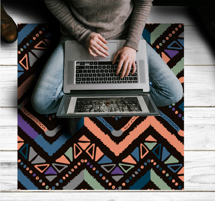 스칸디나비아 비닐 카펫 기하학적 컬러 섹션 - TenStickers