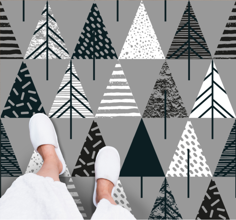 스칸디나비아 비닐 카펫 스타일화된 소나무 패턴 - TenStickers
