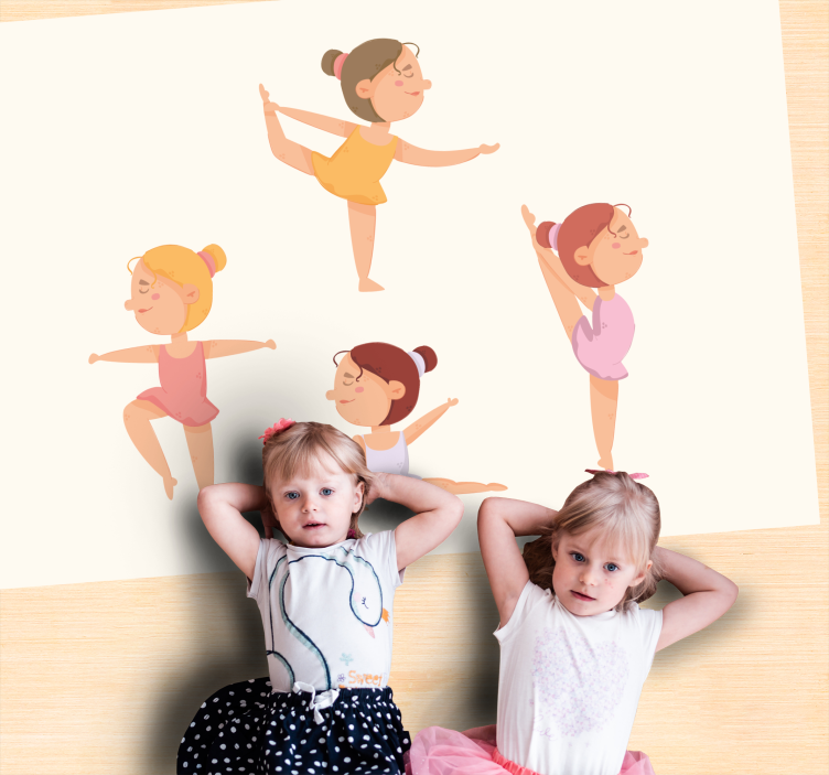 발레리나 스트레칭 어린이 비닐 깔개 세트 - TenStickers