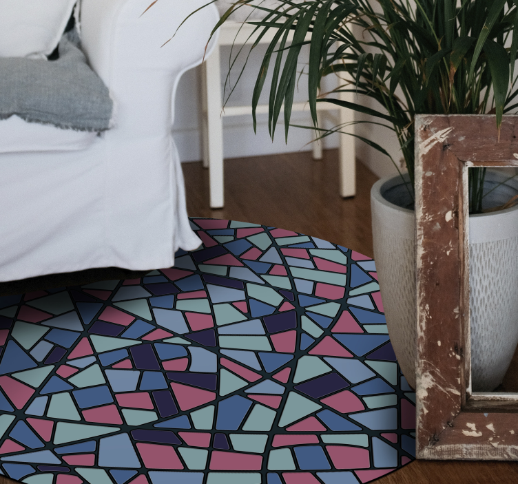 스테인드 글라스 모자이크 비닐 러그 - TenStickers