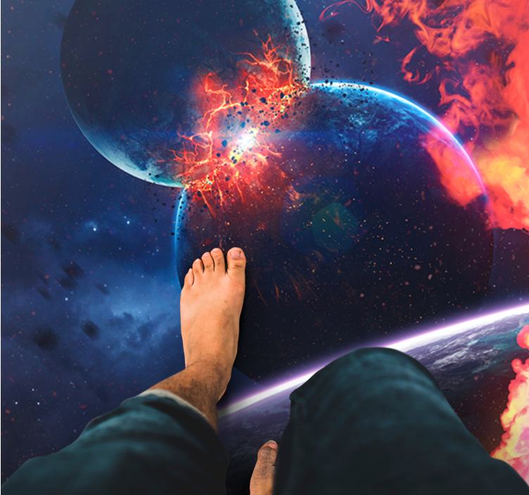 별이있는 비닐 카펫 우주 은하 모험 - TenStickers