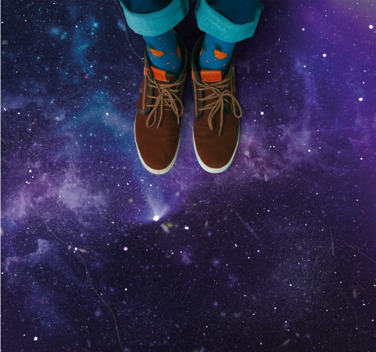 별이있는 비닐 카펫 우주 은하 풍경 - TenStickers