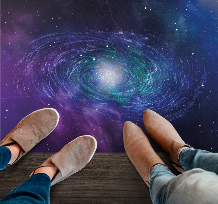 별이있는 비닐 카펫 은하 소용돌이 무늬 - TenStickers