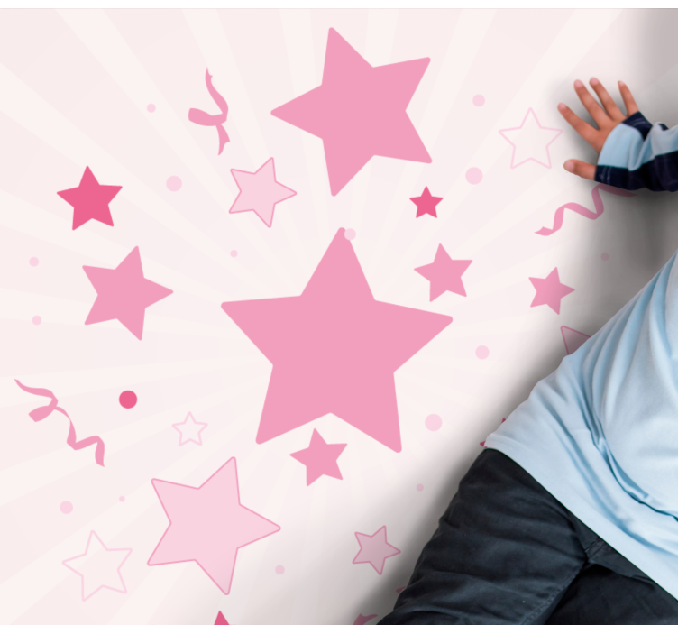 별이있는 비닐 카펫 핑크 축제 모티프 - TenStickers