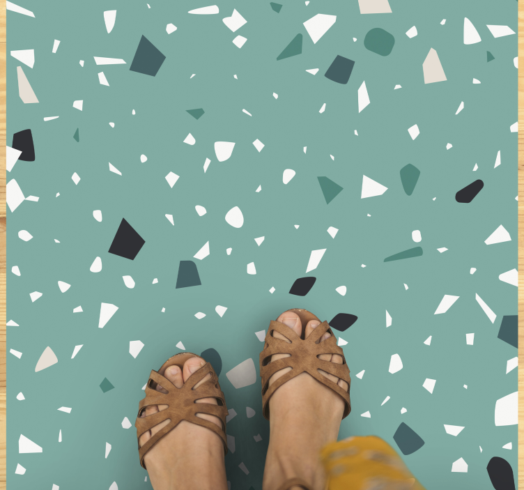 비닐 카펫 스톤 효과 그린 테라조 스타일 - TenStickers