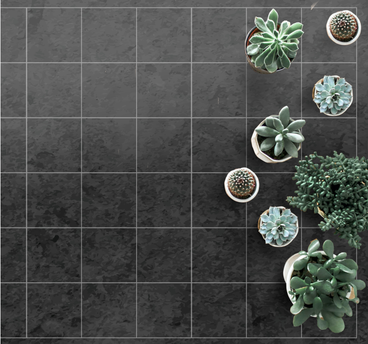 비닐 카펫 스톤 효과 세련된 블랙 사각형 - TenStickers