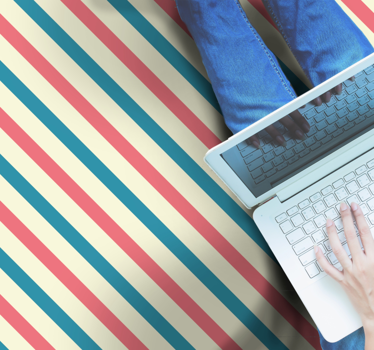 줄무늬 비닐 카펫 추상 색상 대각선 - TenStickers