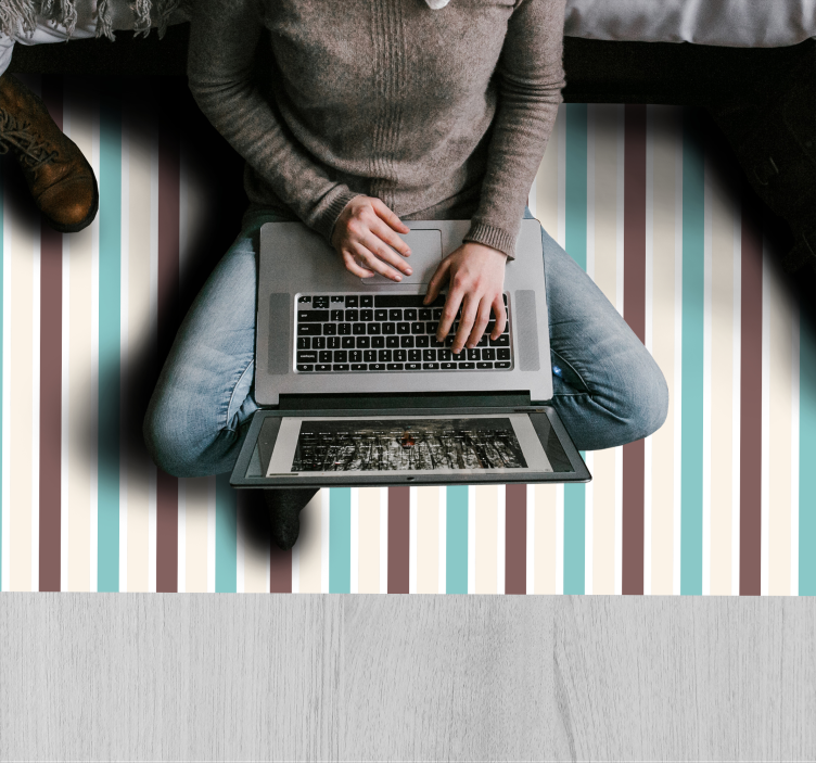 줄무늬 비닐 카펫 블루 스트라이프 스펙트럼 - TenStickers