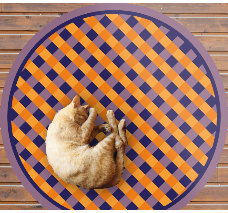 줄무늬 비닐 카펫 굵은 체커 패턴 - TenStickers