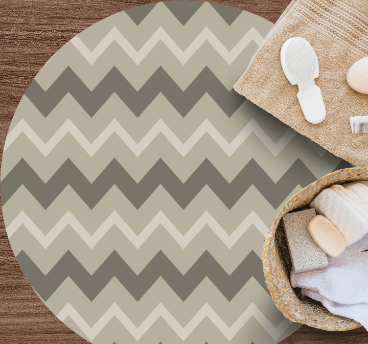 줄무늬 비닐 카펫 체브론 패턴 원형 - TenStickers