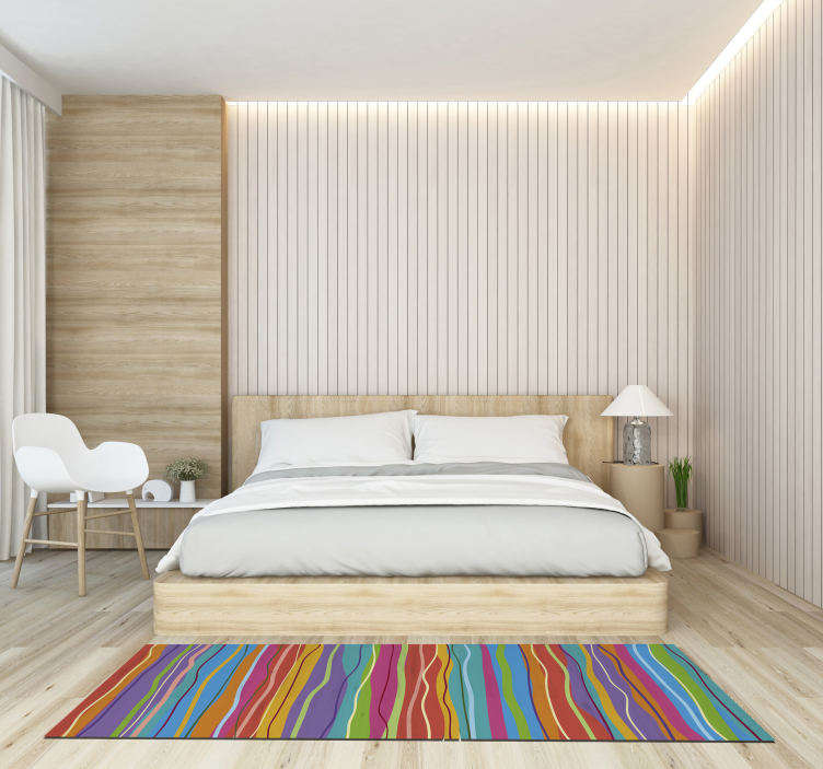 줄무늬 비닐 카펫 다채로운 줄무늬 패턴 - TenStickers