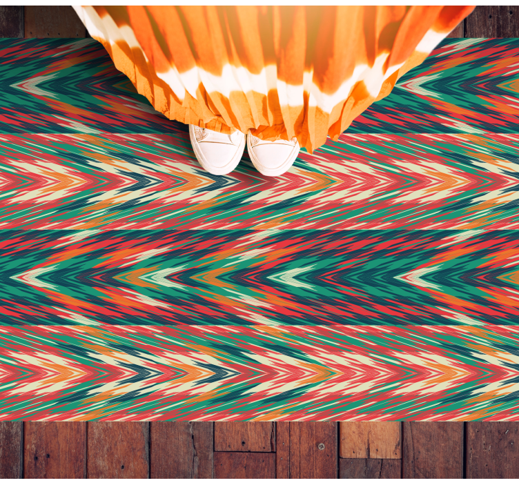 줄무늬 비닐 카펫 다채로운 색상 물결 - TenStickers