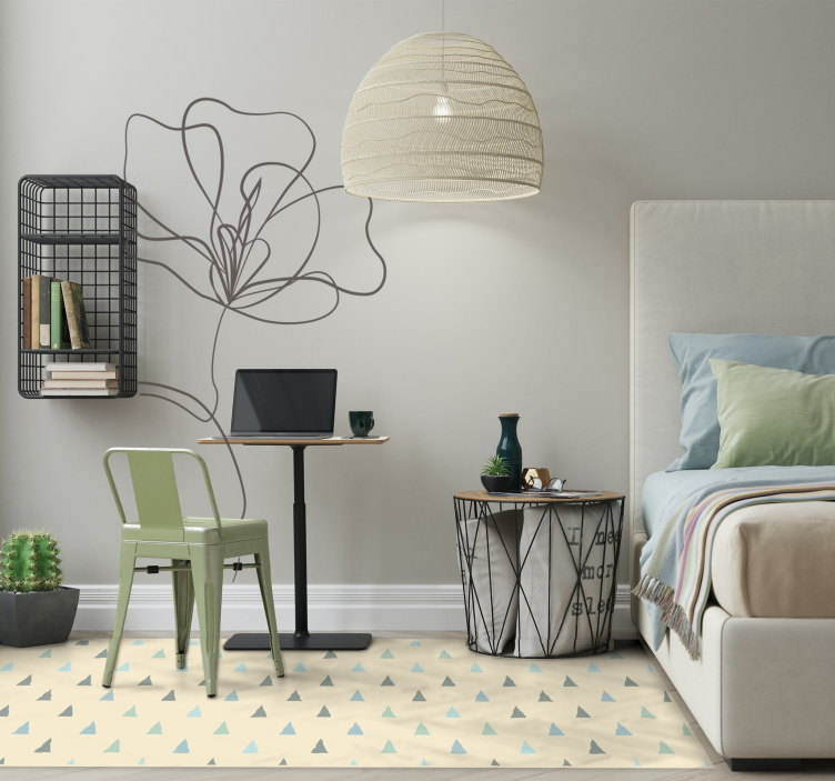 줄무늬 비닐 카펫 기하학적 삼각형 모양 - TenStickers