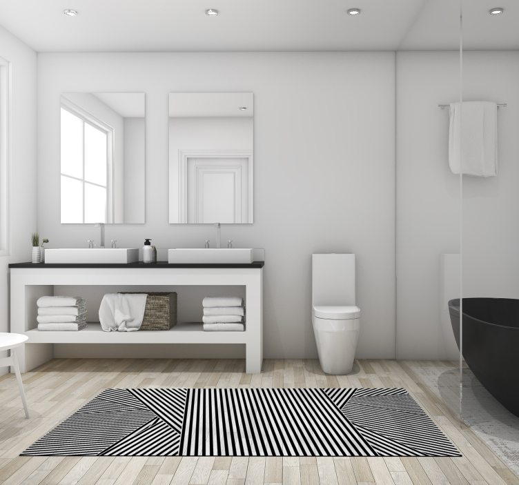 줄무늬 비닐 카펫 단색 줄무늬 패턴 - TenStickers